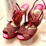 Pink and Gold Gina Stiletto Heels with Crystals Size 6 Image 8