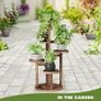 5 Tier Tall Plant Stand Indoor, Corner Wood Plant Shelf for Multiple Plants, Tiered Round Flower Stand for Patio Garden Balcony Living Room Bedroom Image 7