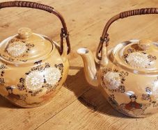 Vintage Pair Porcelain Japanese Teapots