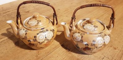 Vintage Pair Porcelain Japanese Teapots