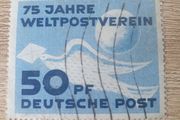 East Germany 1949 "75 Years Universal Postal Union UPU" 50 Pfennig Stamp cancelled - free standard postage