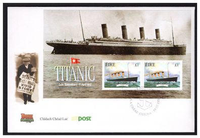 1999 Ireland Maritime History: Titanic Commemorative Stamp Miniature Sheet An Post First Day Cover (FDC)