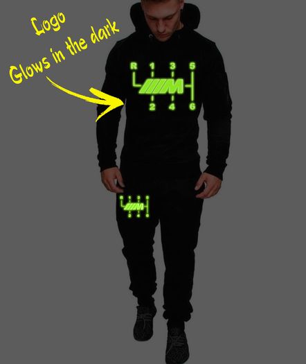 Glow in the dark BMW M sports m power Shifter Fit Hoodie Men Sports Set bmw Hoodie and trousers bmw tracksuit set