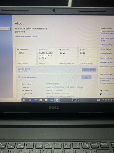 6 x Dell Laptops i3 pro 4gb ram 128gb ssd w10