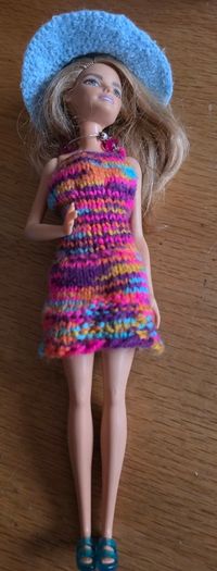 Barbie doll handemade dress and necklace