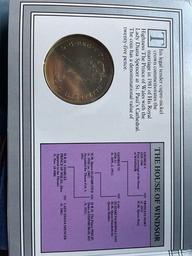 Commemorative lady Diana coin