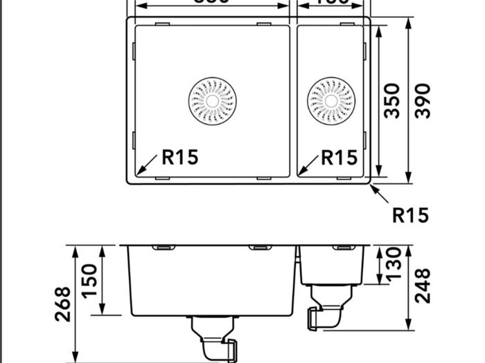 Caressi stainless steel sink