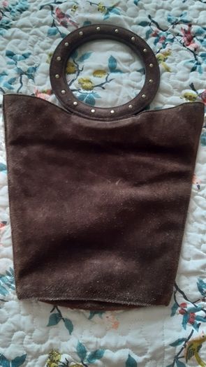 Vintage Suede Leather Studded Butterfly Handbag