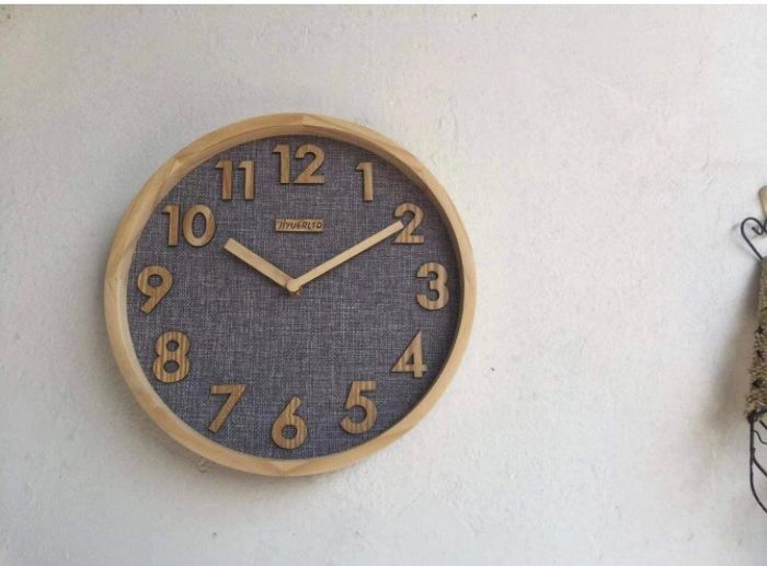 12 inches Wall Clock Kitchen Clock Silent Non-Ticking Quartz 3D Wood Numbers Display (MULTIPLE COLOURS)