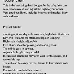 Chicco baby 4 in 1 crib