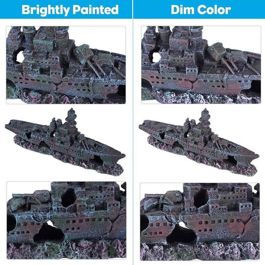 NEW SALE | Shipwreck Aquarium Ornament Resin Sunk Ship Decor Decoration for Small Betta Fish Tank