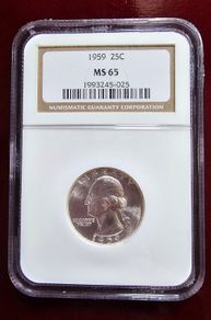 1959 Washington Silver Quarter Vintage NGC Fatty Holder