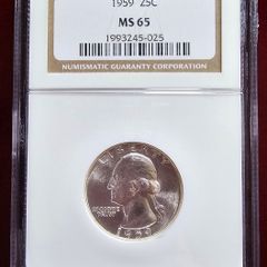 1959 Washington Silver Quarter Vintage NGC Fatty Holder