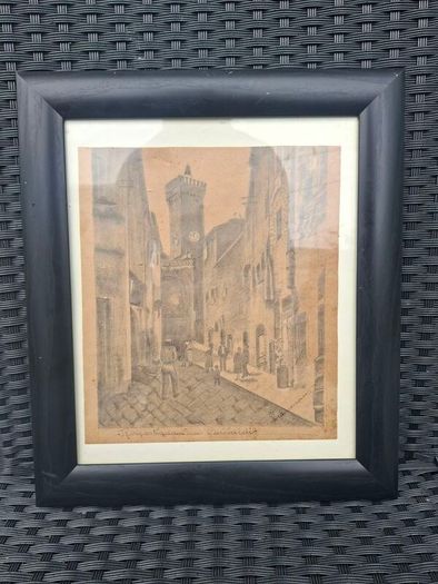 Charming Original Italian Graphite Drawing