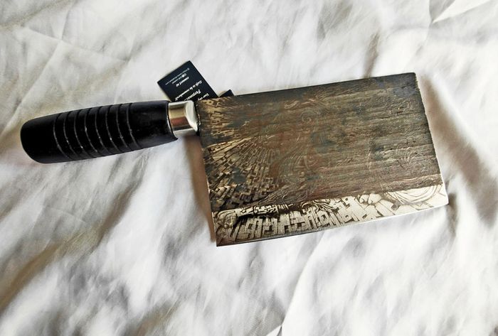 Rustic Cleaver Knife engraved