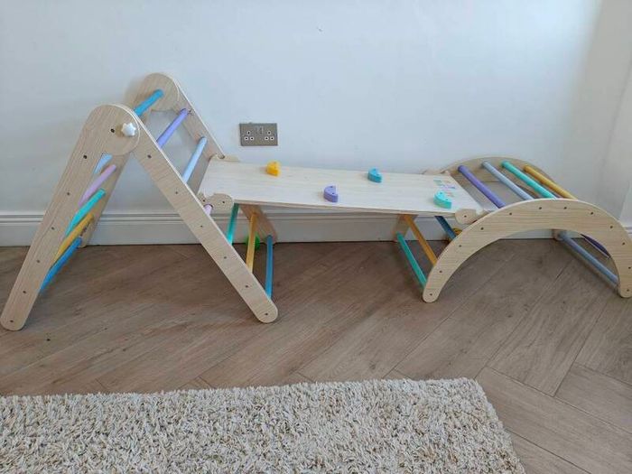 Wooden climbing frame