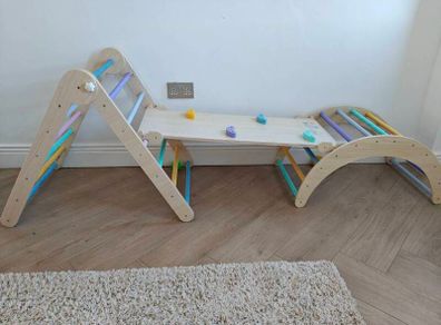 Wooden climbing frame