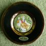 3 x 24KT Gold trim Blue Porcelain Seoul Korea Plates Image 4