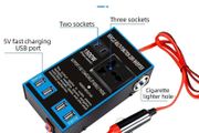 Car Power Inverter Converter DC to 240V AC with 4 UK Plug Sockets &amp; USB Ports