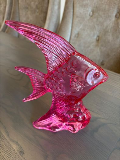 Large Waterford Crystal Pink Angel Fish