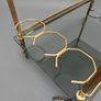 Hollywood Regency Brass & Glass Bar or Drinks Trolley Image 4