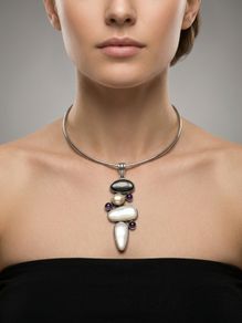 Whitney Kelly Multi Gem Sterling Silver Pendant Set