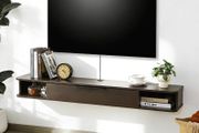 Wall-mounted TV Cabinet Stand, 140cm Floating Media Console Under TV, Entertainment Shelf Center for Bedroom and Living Room, Greyish-Coffee