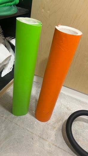 Large vinyl rolls - orange and green