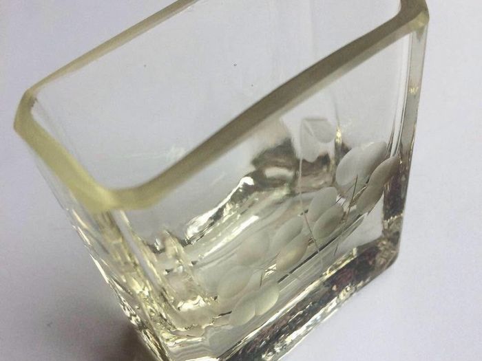 Small Vintage Etched Crystal Cup / Vase