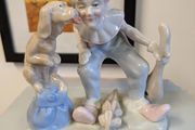 vintage ornament clown and his dog
