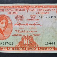 Ireland 1963 Lady Lavery 10 shilling note