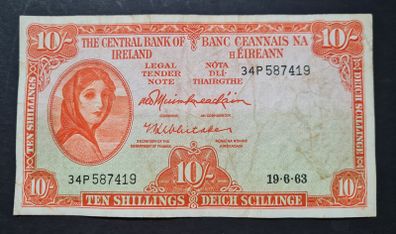Ireland 1963 Lady Lavery 10 shilling note