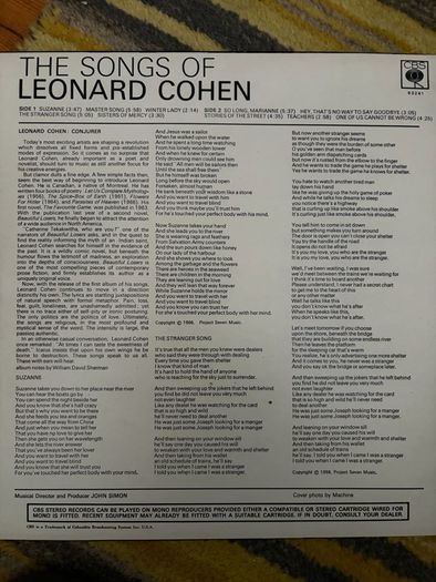 Leonard Cohen vinyl lp