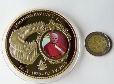 Pope John Paul II Vatican St Peters | 133 grams Gold plated Proof