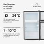Big Daddy Cool Fridge Freezer - Free-Standing, Small Fridge, Refrigerator, Freezer, 42 dB, Glass Shelves, Door Trays, Interior Lighting, 87 L, Black Image 4