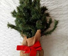 Tabletop Artificial Christmas Tree with Hessian Sack Base
