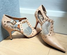 leather boots with stiletto heels
