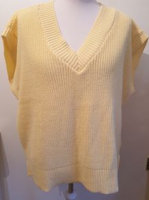 Topshop Ladies Yellow Jumper NWT V Neck Size XL Baggy Sweater Top CAN POST