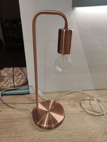 Copper table lamp, cup for scale in second picture