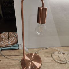 Copper table lamp, cup for scale in second picture