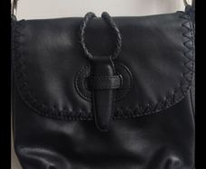 Oriano Black Genuine Leather Crossbody Bag