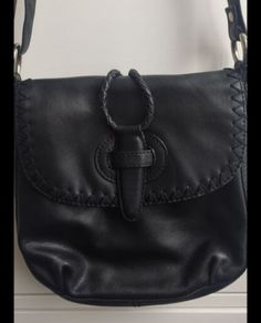 Oriano Black Genuine Leather Crossbody Bag