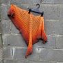Handmade crochet triangle shawl wrap. Orange brown  gradient ombre lacy shawl Image 8