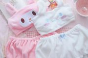 Women's 2 pack kawaii cute crop top and bloomer shorts set