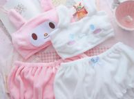 main image for ad Women's 2 pack kawaii cute crop top and bloomer shorts set