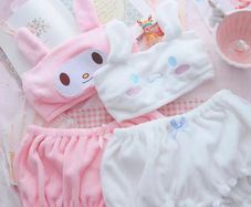 Women's 2 pack kawaii cute crop top and bloomer shorts set