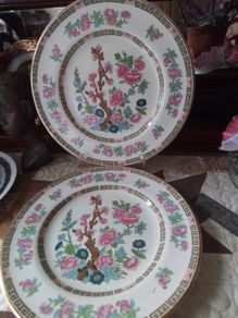 Two Arklow Famel Rose Dinner Plates