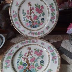 Two Arklow Famel Rose Dinner Plates