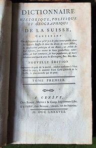 Rare Leather Antique book set. Dated 1788. Swiss and French. Dictonary