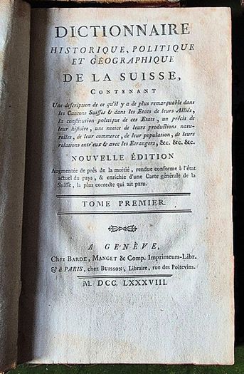 Rare Leather Antique book set. Dated 1788. Swiss and French. Dictonary